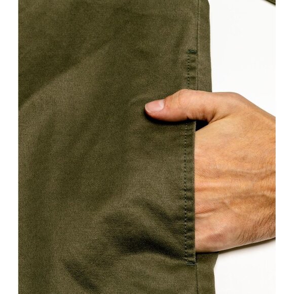 Mens Dark Army Whitetails Flannel Lined Shirt Jacket Waxed Cotton Water Resis - Picture 6 of 7